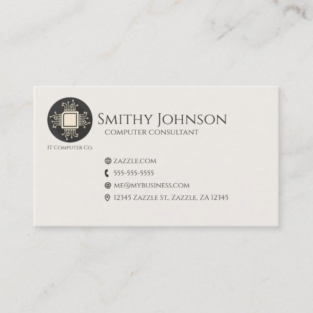 Computer Microchip Black Visitkort (Framsida)