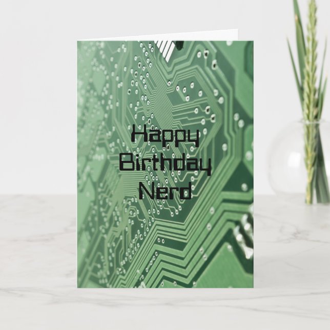 Computer Nerd Birthday Card Kort (Framsida)