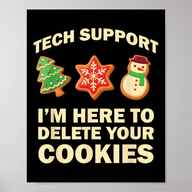 Computer Nerd Funny Christmas Designs Men's Black  Poster (Framsidan)