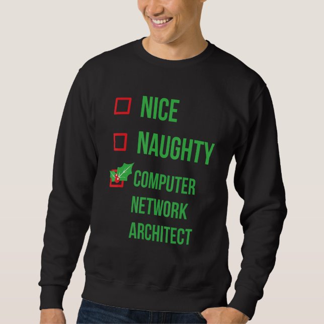 Computer Network Architect Funny Pajama-jul Lång Ärmad Tröja (Framsida)