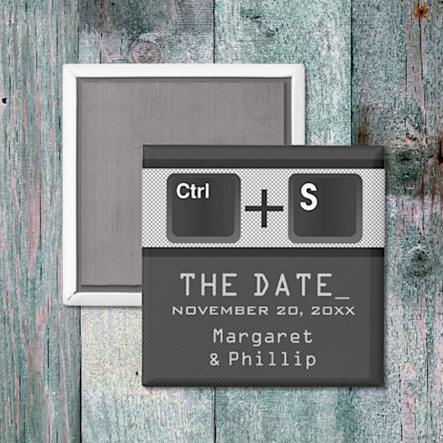 Computer Nyckel Control Spara datum magneter, Gråt Magnet (Gray Computer Key Control Save the Date Magnet)