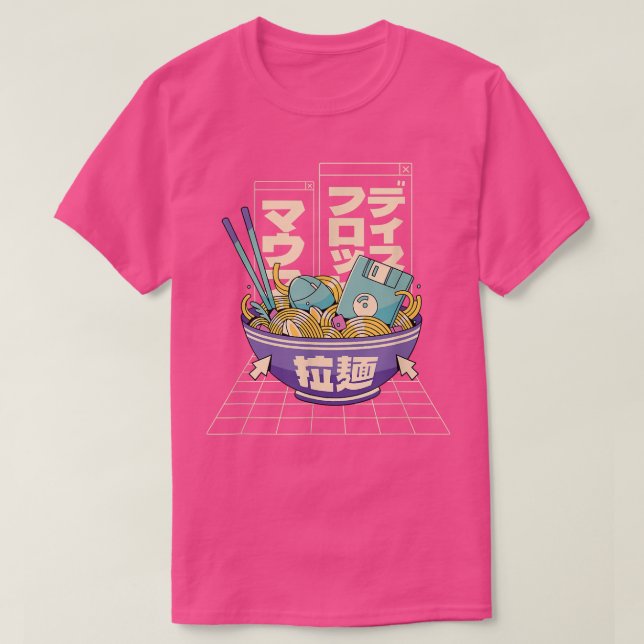 Computer Ramen Anime Noodles Kawaii Japan T Shirt (Design framsida)