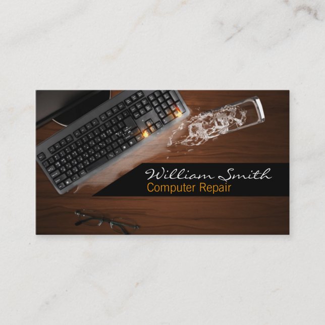 Computer Repair Business Card Visitkort (Framsida)