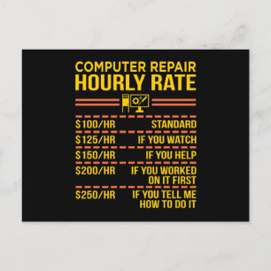Computer Repair IT Tech Software Programmer Geek Inbjudan Vykort