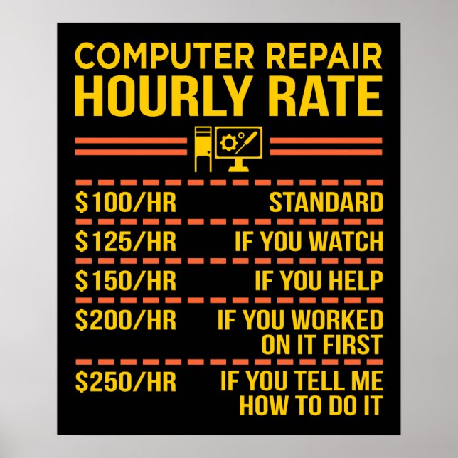 Computer Repair IT Tech Software Programmer Geek Poster (Framsidan)