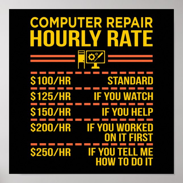 Computer Repair IT Tech Software Programmer Geek Poster (Framsidan)
