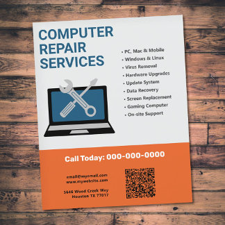 Computer Repair Services Orange Flygblad