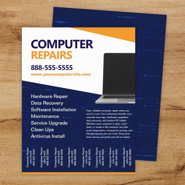 Computer Repairs with Tear Offs Flyer Template (Skapare uppladdad)