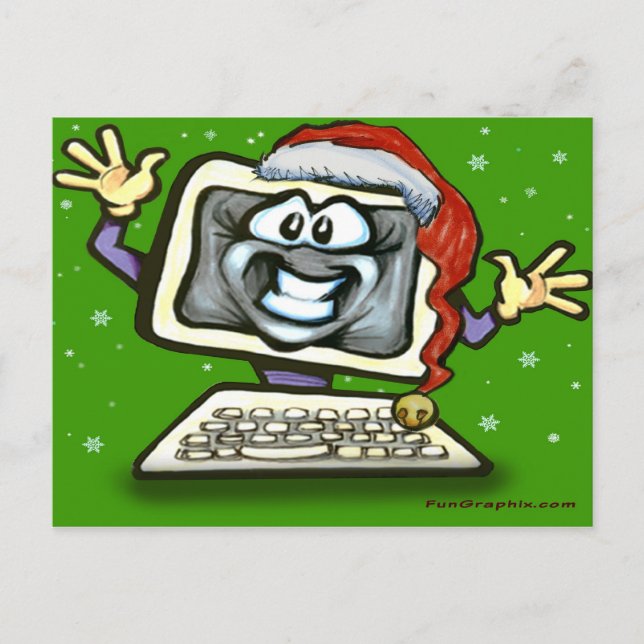 Computer Santa Helg Vykort (Framsida)