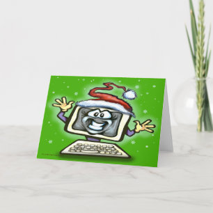 Computer Santa Helgkort