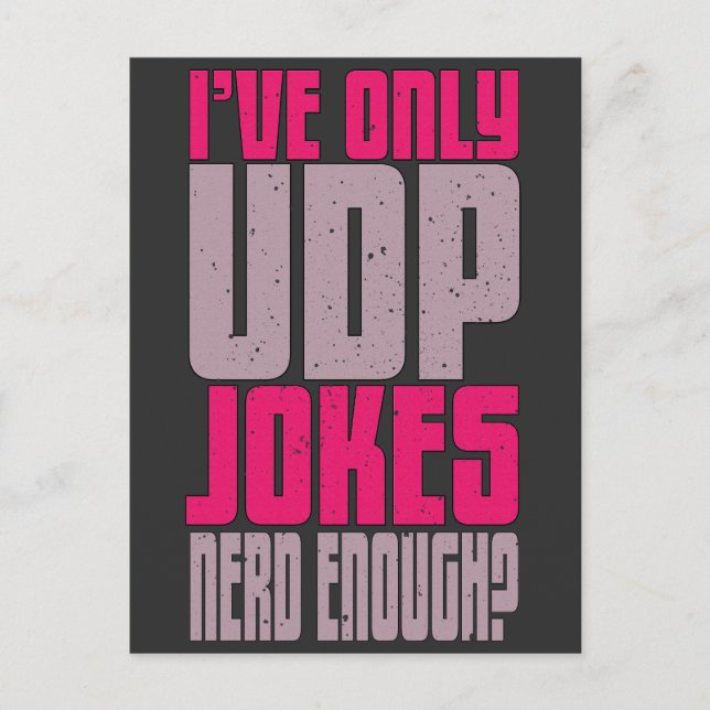 Computer Science Programmer udp Joke Vykort (Framsida)