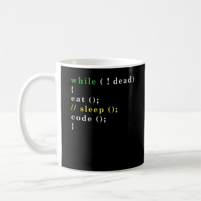 Computer Science Python Programmer Eat Code-vilolä Kaffemugg (Vänster)