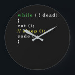 Computer Science Python Programmer Eat Code-vilolä Stor Klocka<br><div class="desc">Vet du vem som skulle ge kärlek den här garantin? Köp den som gåva. Perfekt som ska bäras på hackatoner,  på ett software- eller hemkontor.</div>