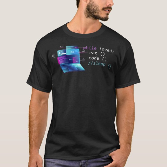Computer Science Python Programmer Eat Code-vilolä T Shirt (Framsida)