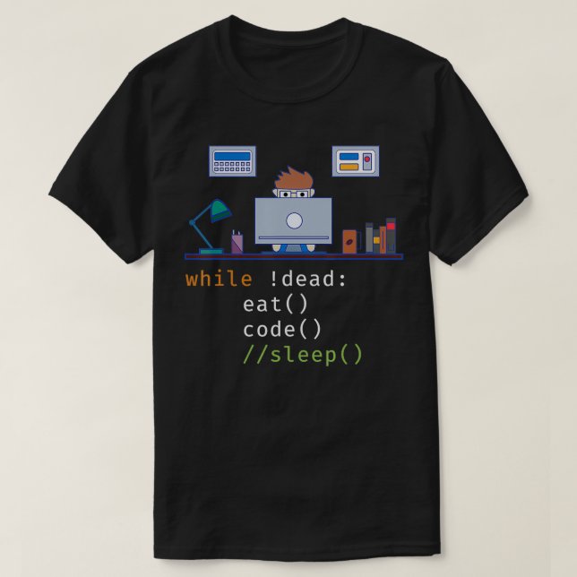 Computer Science Python Programmer Gift Eat Code S T Shirt (Design framsida)