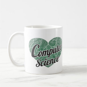 Computer Science Retro Heart Blackboard Kärlek Kaffemugg