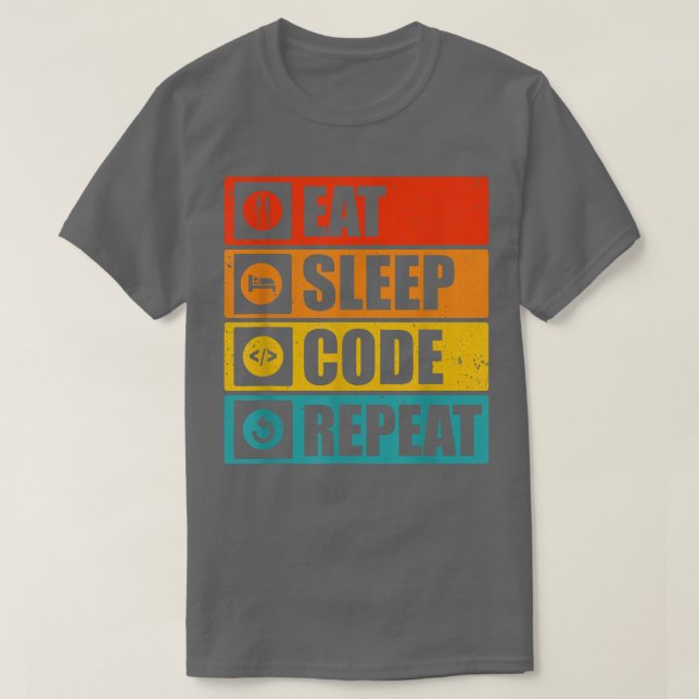 Computer Science Shirts Eat Sat-kod Upprepa Prog T Shirt (Design framsida)