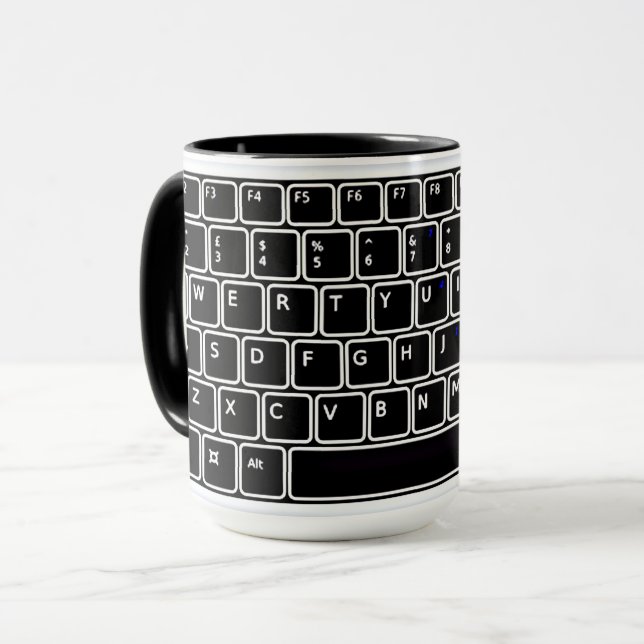 Computer Tangentbord Design Coffee Mugg (Framsida vänster)