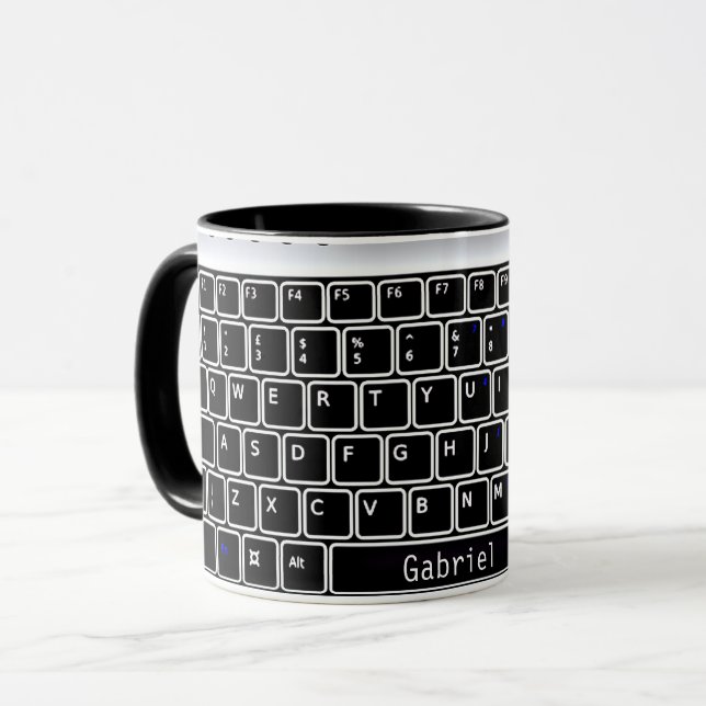 Computer Tangentbord Design Coffee Mugg (Framsida vänster)