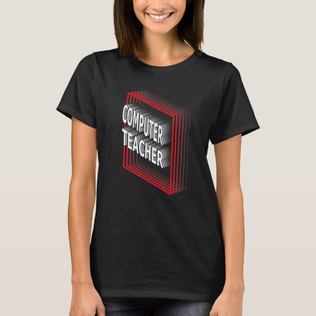Computer Teacher Job Title Appreciation Retro T Shirt (Framsida)