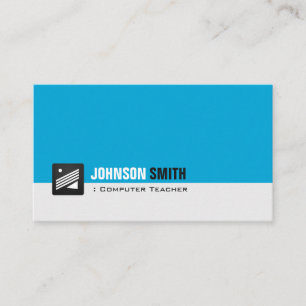 Computer Teacher - Personal Aqua Blue Visitkort