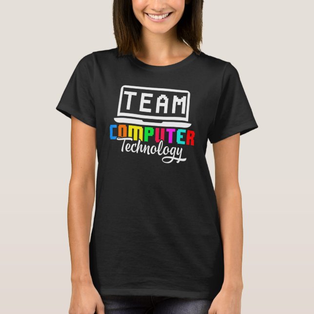 Computer Team Technology Teacher School T Shirt (Framsida)
