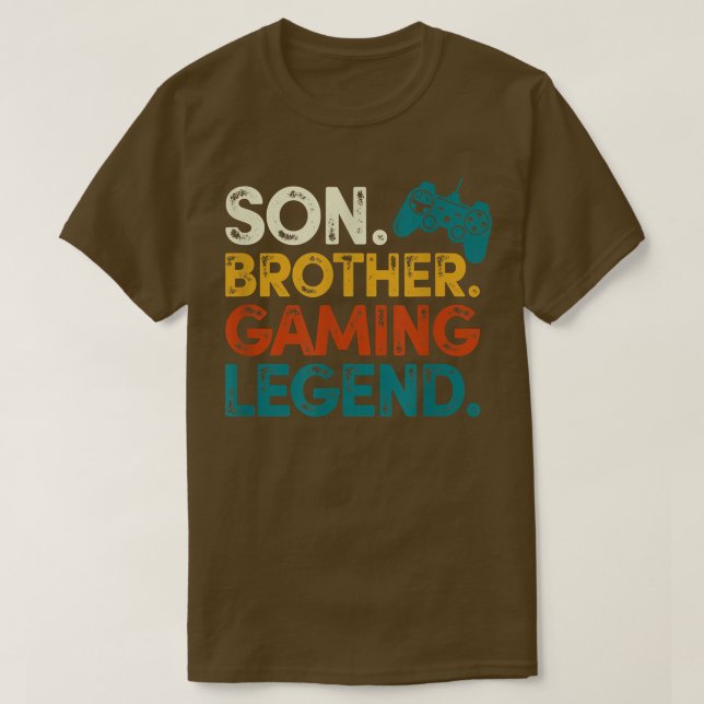 Computer Video game Geek son brother gaming legend T Shirt (Design framsida)