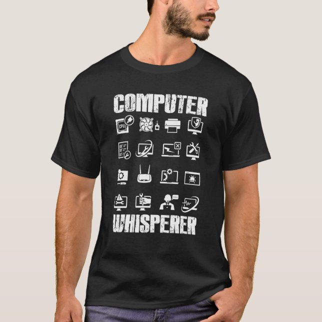 Computer Whisperer Funny Computer Science Gifts fo T Shirt (Framsida)
