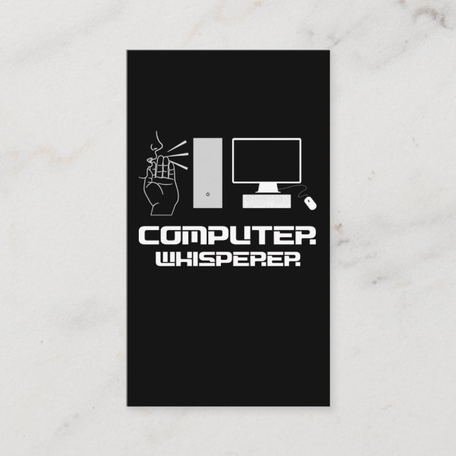 Computer Whisperer Funny Gamer IT Admin Programmer Visitkort (Framsida)