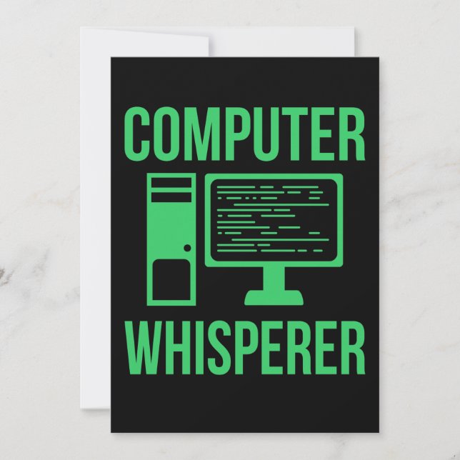 Computer Whisperer IT Tech Software Programmer Tack Kort (Framsida)