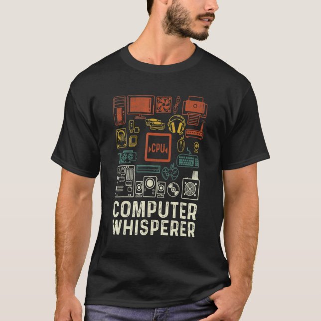 Computer Whisperer IT Tech Support Nerds Geek T Shirt (Framsida)