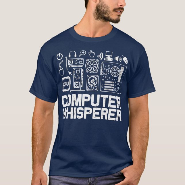 Computer Whisperer IT Tech Support Nerds Geek T Shirt (Framsida)