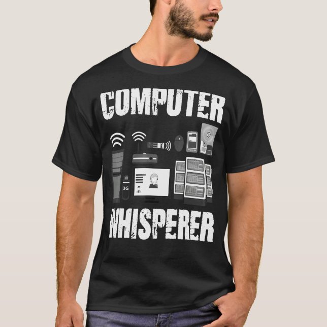 Computer Whisperer IT Tech Support Nerds PC Geek B T Shirt (Framsida)
