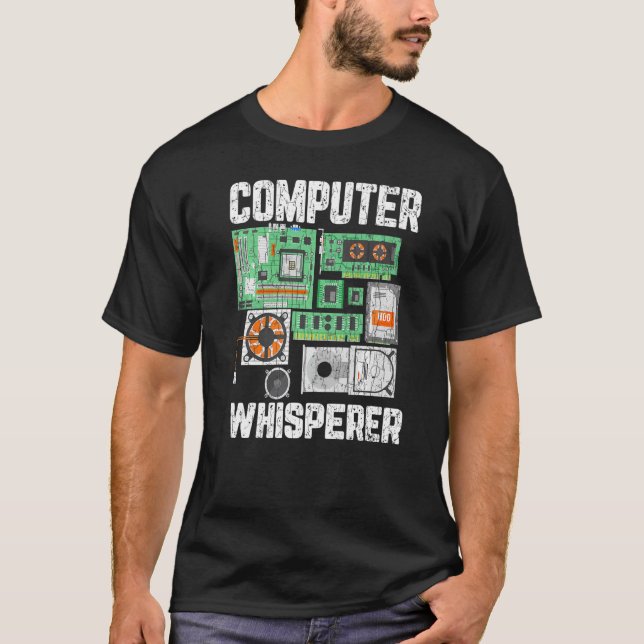 Computer Whisperer IT Technician Graphic T Shirt (Framsida)