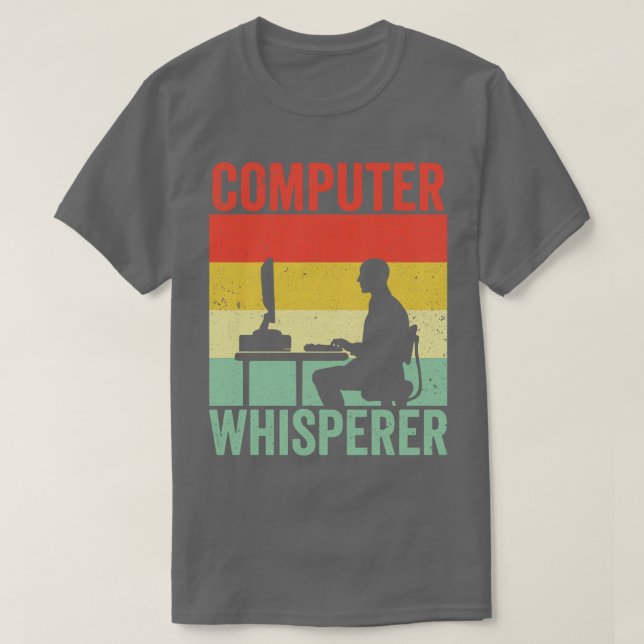 Computer Whisperer Tech stöder programmeringskoder T Shirt (Design framsida)