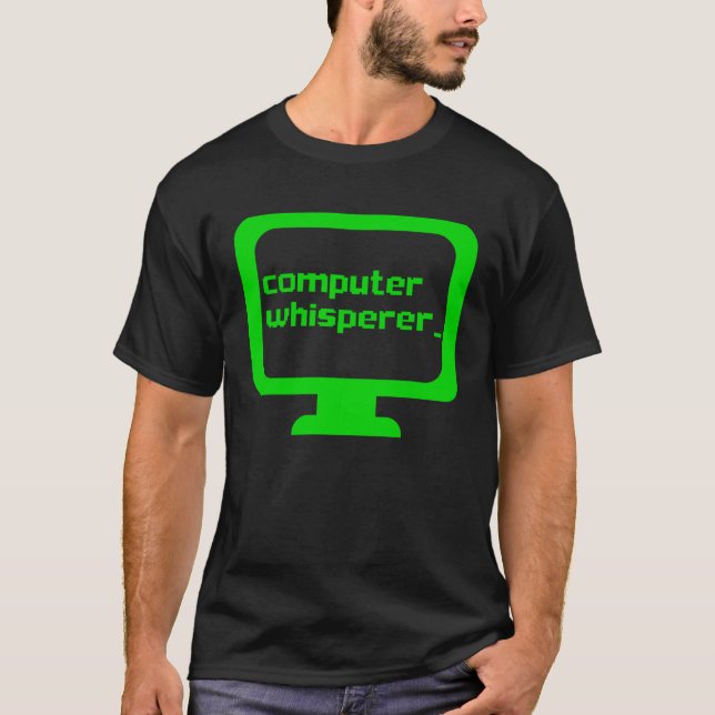 Computer Whisperer Tech Support Nerds Geeks  IT T Shirt (Framsida)