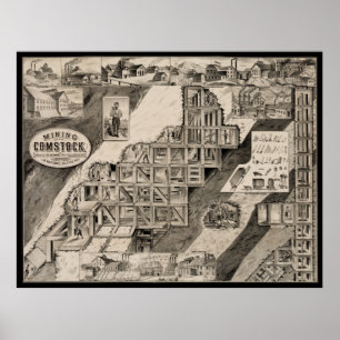 Comstock Lode Mine Engrave (1876) Poster