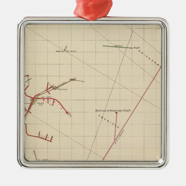 Comstock numrerar den min kartor VIX Julgransprydnad Metall (Framsidan)