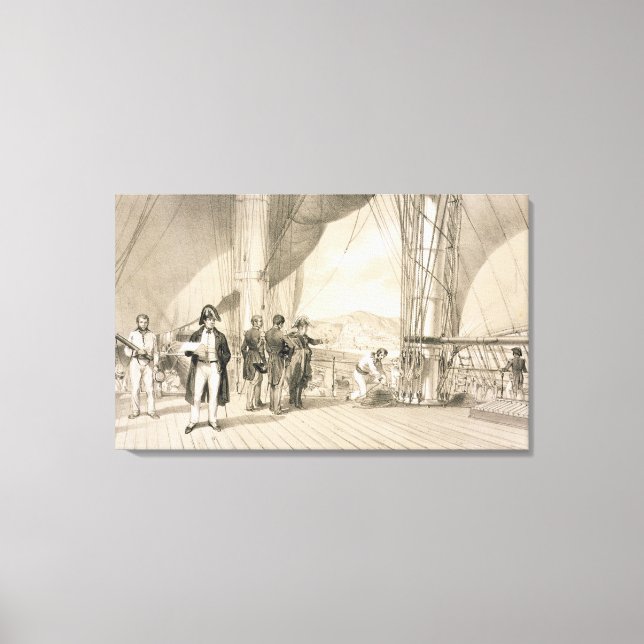 Comte de Bourmont och Amiral Duperre ombord Canvastryck (Framsida)