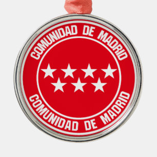Comunidad de Madrid Round Emblem Julgransprydnad Metall