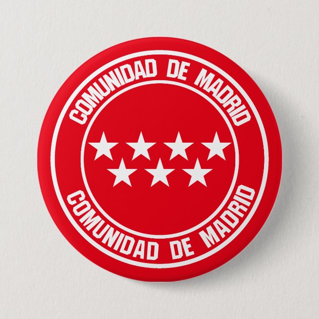 Comunidad de Madrid Round Emblem Knapp (Framsida)