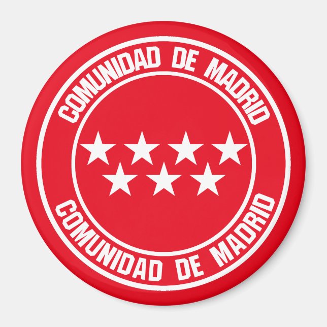 Comunidad de Madrid Round Emblem Magnet (Framsidan)