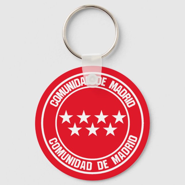 Comunidad de Madrid Round Emblem Nyckelring (Framsida)