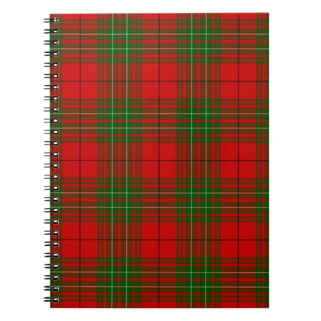 Comyn tartan Red grönt plaid Anteckningsbok Med Spiral (Framsidan)