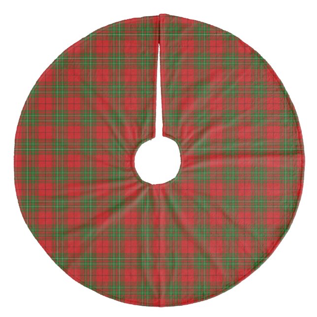 Comyn tartan Red grönt plaid Julgransmatta Fleece (Framsidan)