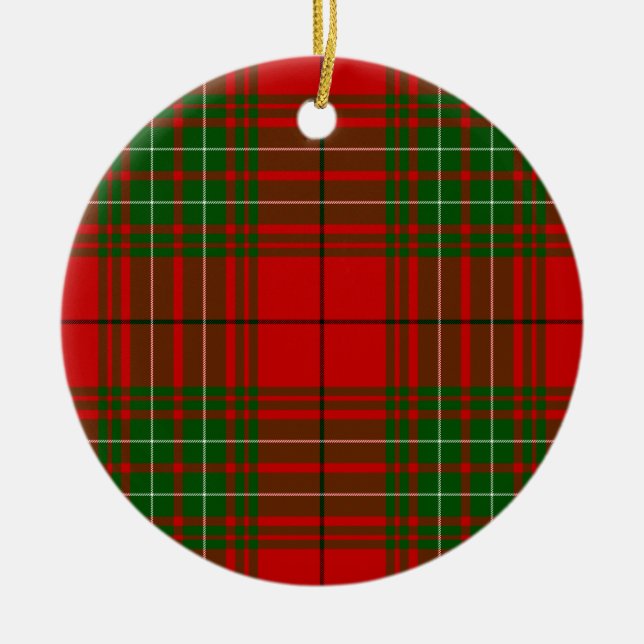 Comyn tartan Red grönt plaid Julgransprydnad Keramik (Framsidan)