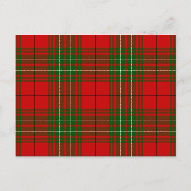 Comyn tartan Red grönt plaid Vykort (Framsida)