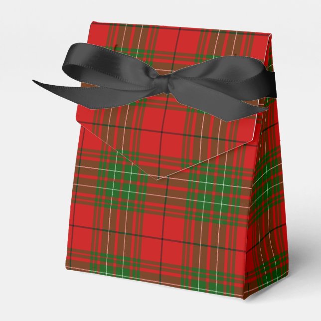 Comyn tartan röd grön rutig presentaskar (Framsidan Sidan)