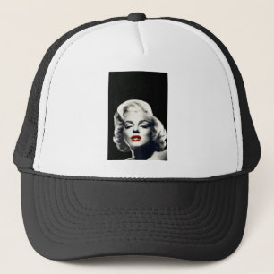 CON24BW-V4 röd läppar Marilyn I BLACK.tif Keps