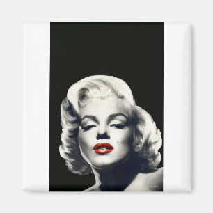 CON24BW-V4 röd läppar Marilyn I BLACK.tif Magnet